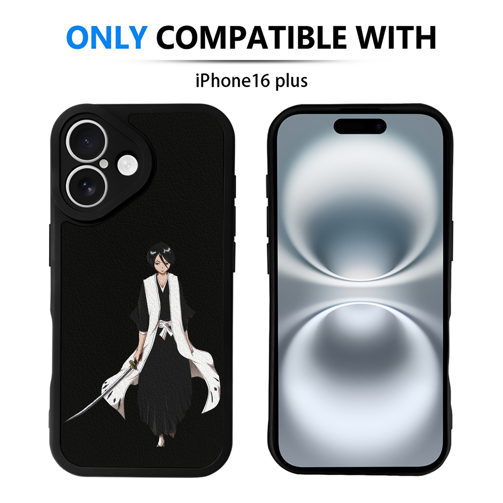（画像用） ブリーチ 朽木ルキア BLEACH Kuchiki Rukia 【iPhone 16シリーズ対応】シリコンスマホケース（レザー調） 材質：シリコン